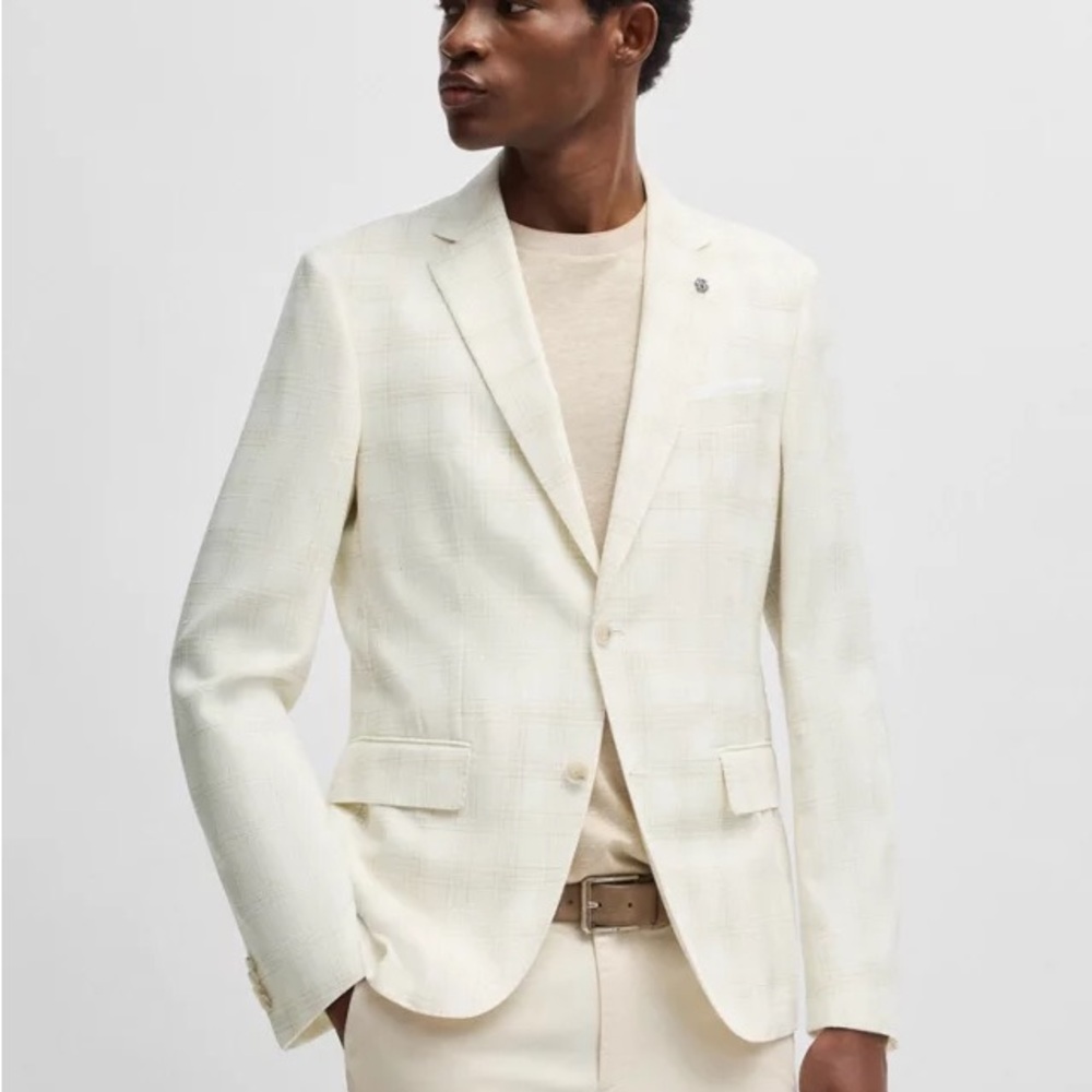 Hugo Boss Men's Cream 100% pure linen suit